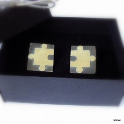 36. Srebrne spinki do mankietów-puzzle