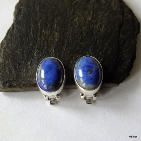 179. Klipsy srebrne z lapis lazuli